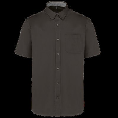 Camisa de algodón manga corta hombre DARK GREY XS