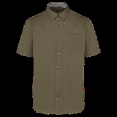 Camisa de algodón manga corta hombre Light khaki XS