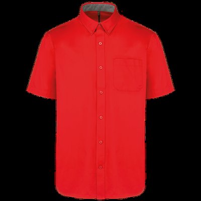 Camisa de algodón manga corta hombre Red M