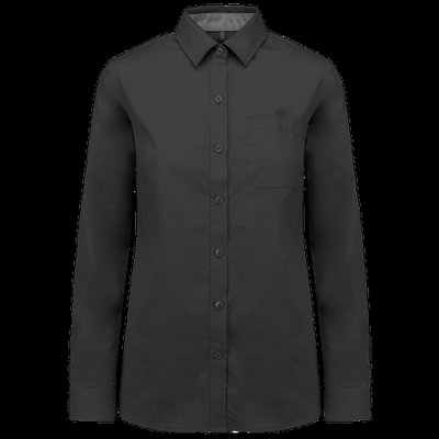 Camisa de algodón de manga larga DARK GREY M