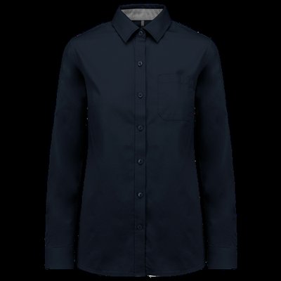 Camisa de algodón de manga larga Navy L