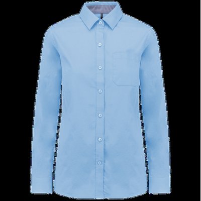 Camisa de algodón de manga larga Sky Blue XXL