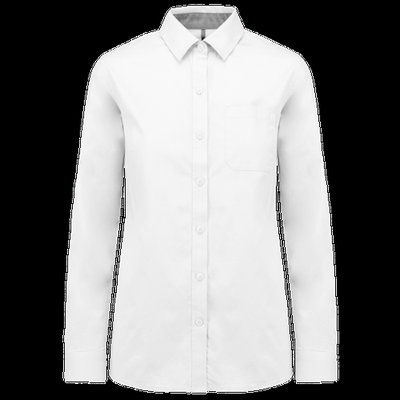 Camisa de algodón de manga larga White L
