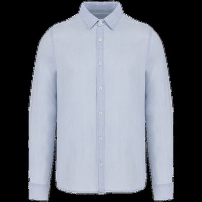 Camisa de algodón orgánico Bleached Indigo S