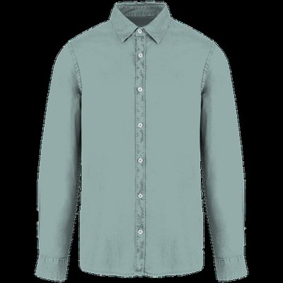 Camisa algodón orgánico hombre Washed Jade Green M