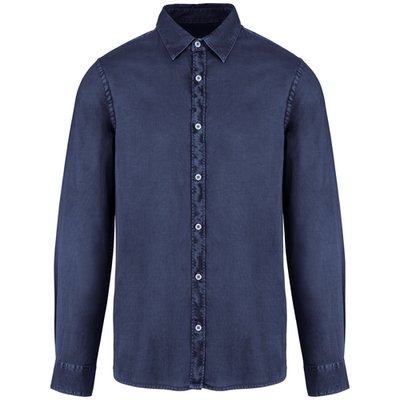 Camisa algodón orgánico hombre Washed Navy L