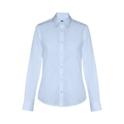 Camisa Ceñida Popelina Mujer Azul Claro XXL