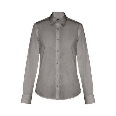 Camisa Ceñida Popelina Mujer Gris XL