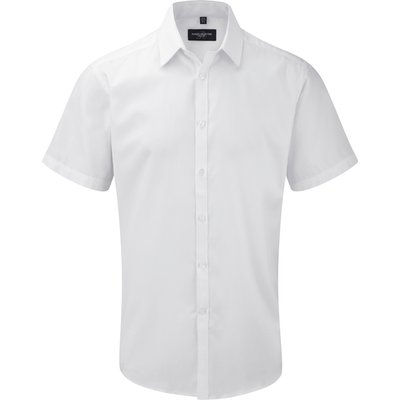 Camisa Corte ajustado manga corta hombre White 3Xl