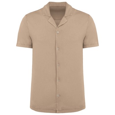 Camisa con cuello bowling Washed Cream Coffee S