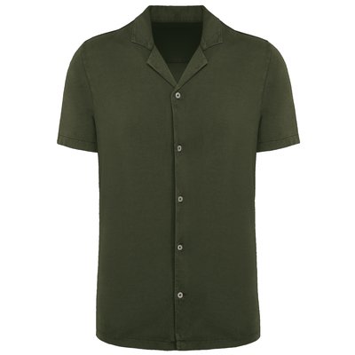 Camisa con cuello bowling Washed Organic Khaki XXL