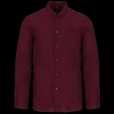 Camisa cuello mao hombre Wine 4XL