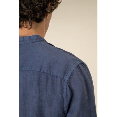 Camisa cuello mao de lino para hombre