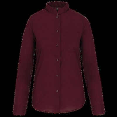 Camisa cuello mao de mujer Wine L