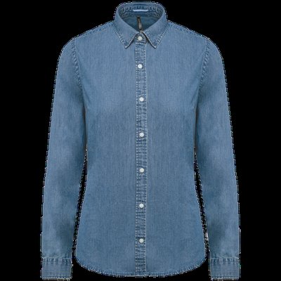 Camisa Denim algodón para mujer Chambray Blue XL