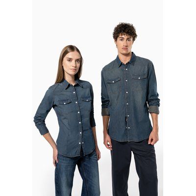 Camisa denim manga larga