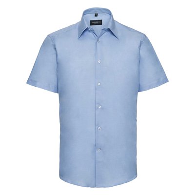 Camisa entallada de manga corta Oxford Blue XXL