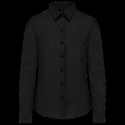 Camisa entallada mujer tejido de cuidado fácil Black XXL