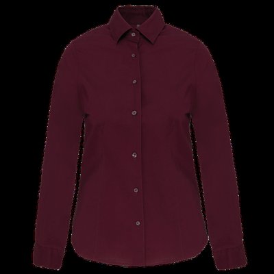 Camisa entallado manga larga mujer Wine Xs