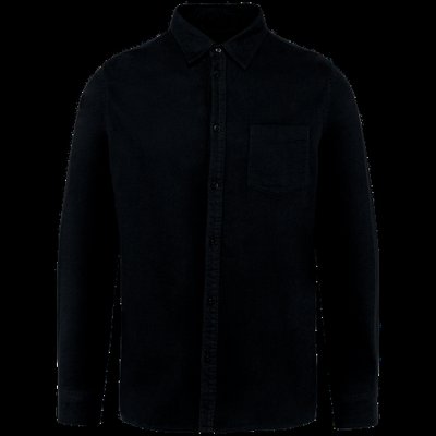 Camisa franela hombre algodón orgánico Black XXL