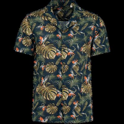 Camisa hawaiana hombre Navy Paradise Bird L