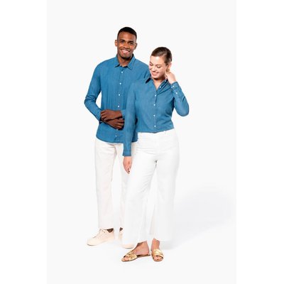 Camisa hombre algodón efecto Denim
