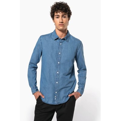 Camisa hombre algodón efecto Denim