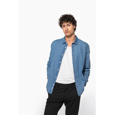 Camisa hombre algodón efecto Denim