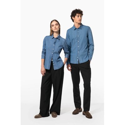 Camisa hombre algodón efecto Denim