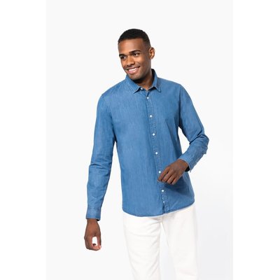Camisa hombre algodón efecto Denim