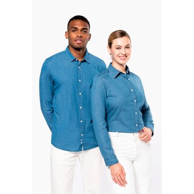 Camisa hombre algodón efecto Denim