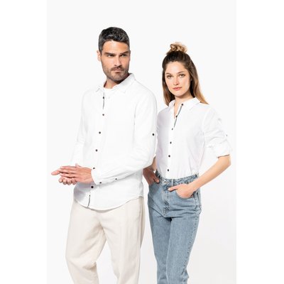 Camisa de lino y algodón para hombre