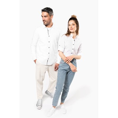 Camisa de lino y algodón para hombre