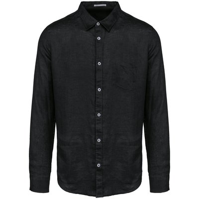 Camisa de lino hombre Black S
