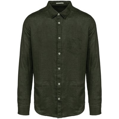 Camisa de lino hombre Organic Khaki M