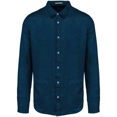 Camisa de lino hombre Peacock Blue 3XL