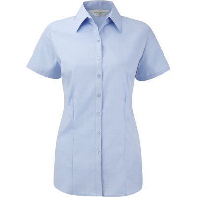 Camisa manga corta mujer ajustada Light Blue S