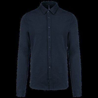 Camisa Manga Larga Algodón Navy 3XL