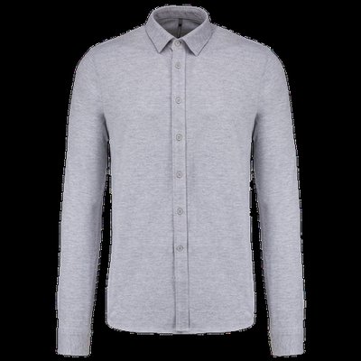 Camisa Manga Larga Algodón Oxford Grey L