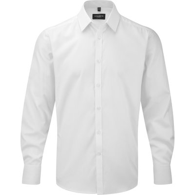 Camisa de manga larga para hombre tejido espiga White S