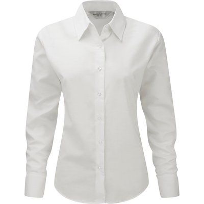 Camisa manga larga para mujer de cuidado fácil Blanco 4XL
