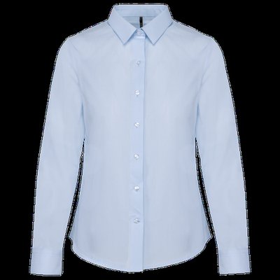 Camisa mujer 100% algodón Striped Pale Blue / White M