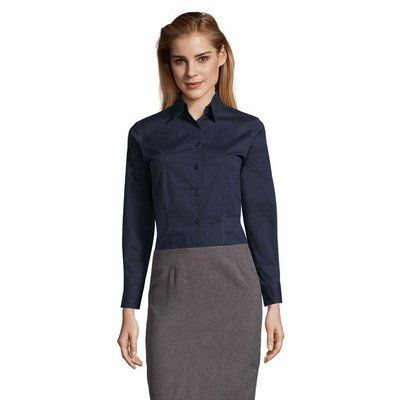 Camisa Mujer en Algodón y Elastano Dark Blue Xs