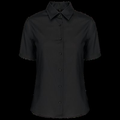 Camisa de mujer sin arrugas Black 4XL