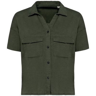 Camisa oversize mujer Washed Organic Khaki XL