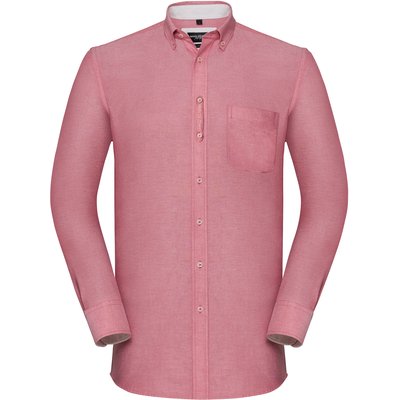 Camisa Oxford efecto lavado Oxford Red / Cream L