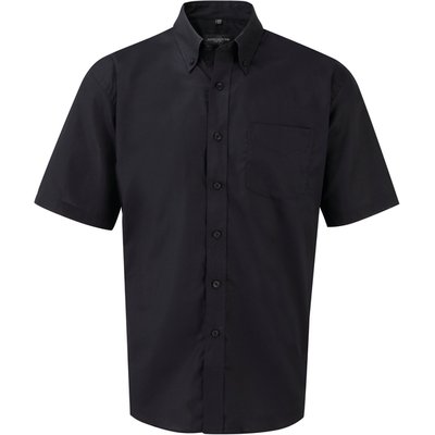 Camisa Oxford DE manga corta hombre Black 5XL