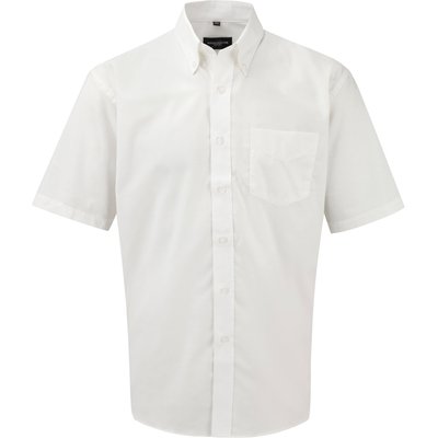 Camisa Oxford DE manga corta hombre White XXL