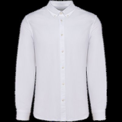 Camisa Oxford manga larga hombre entallada White 4XL