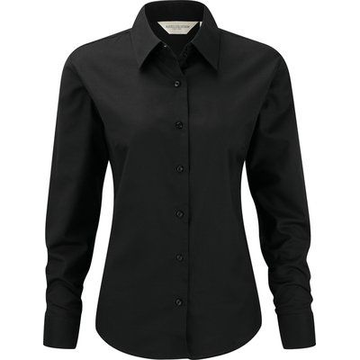 Camisa Oxford manga larga mujer Black Xs